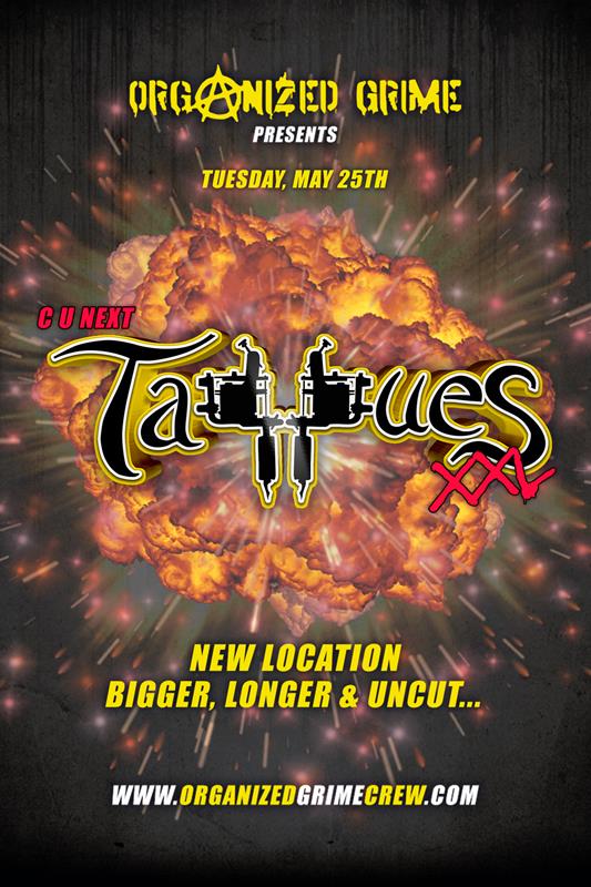 C U NEXT TATTUES event flyer for 2021-05-25 at UNDISCLOSED