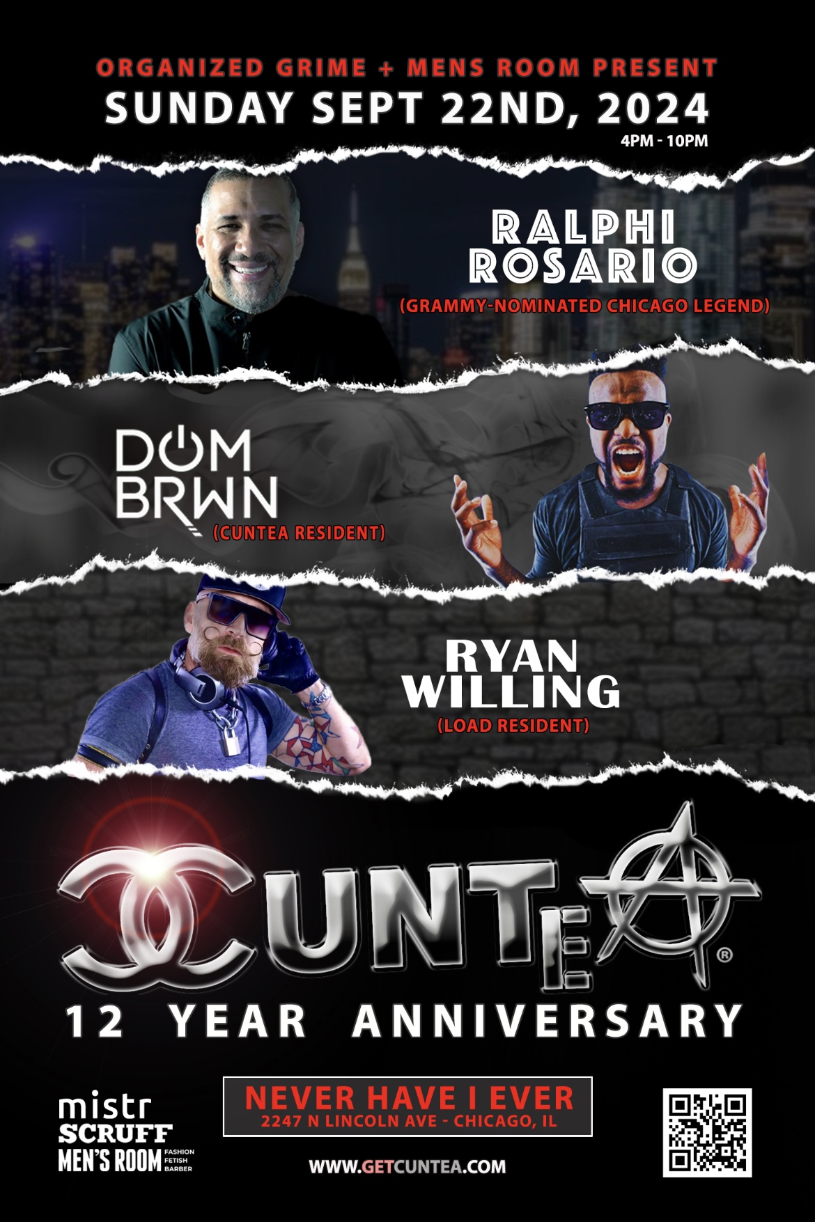 CUNTea™ - 12 YR ANNIVERSARY event flyer for 2024-09-22 at NEVER HAVE I EVER