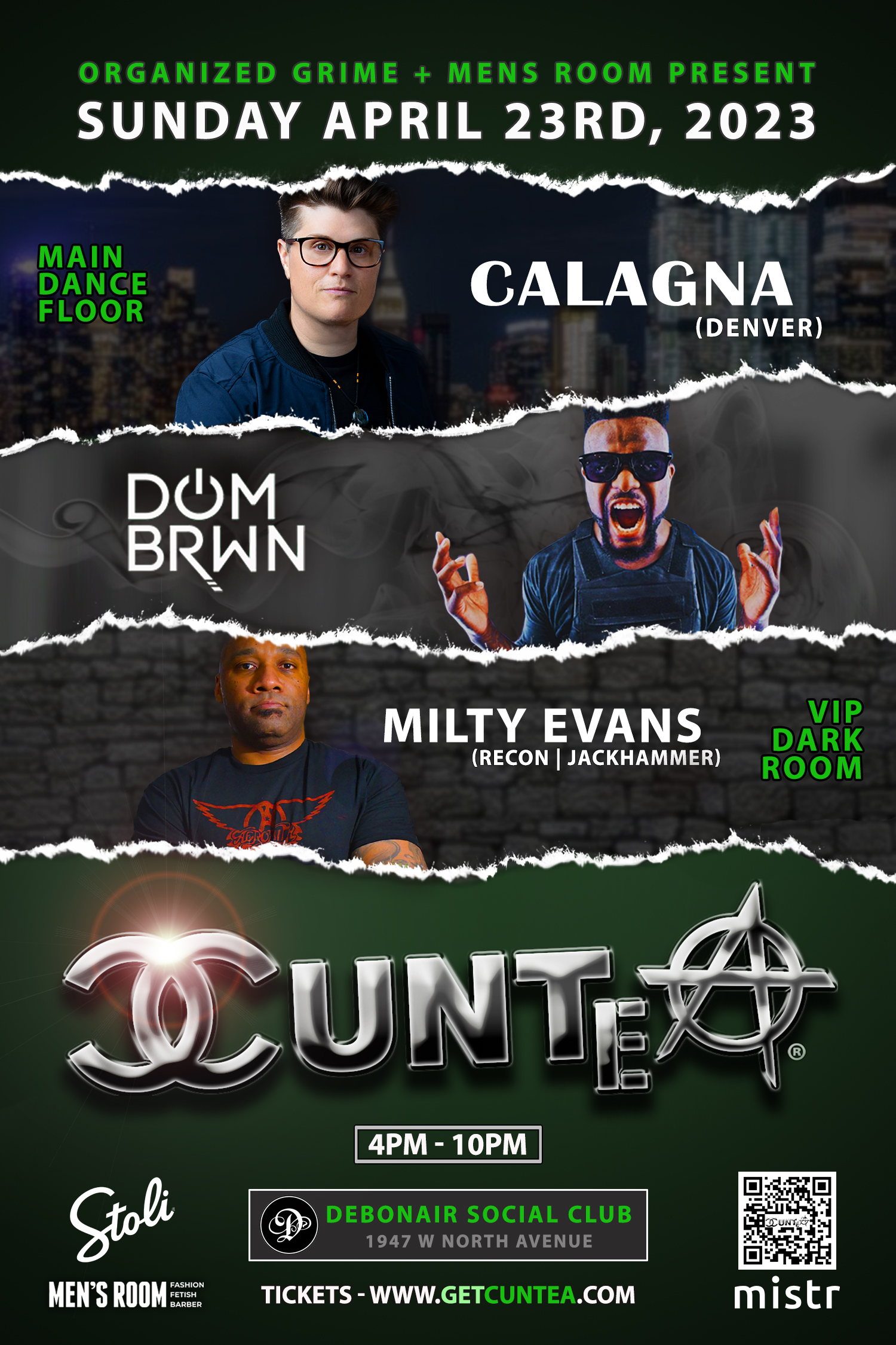 CUNTea™ - CALAGNA event flyer for 2023-04-23 at DEBONAIR SOCIAL CLUB