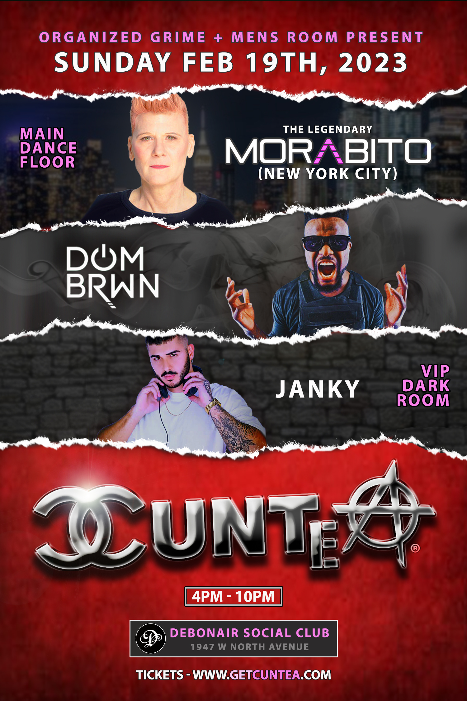 CUNTEA™ - MORABITO (NYC) event flyer for 2023-02-19 at DEBONAIR SOCIAL CLUB