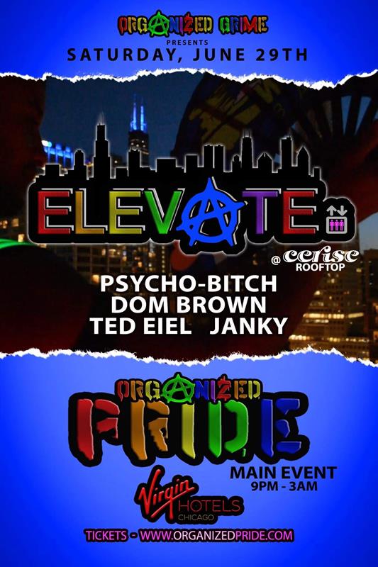 ELEVATE - PRIDE event flyer for 2019-06-29 at CERISE ROOFTOP, VIRGIN HOTEL CHICAGO