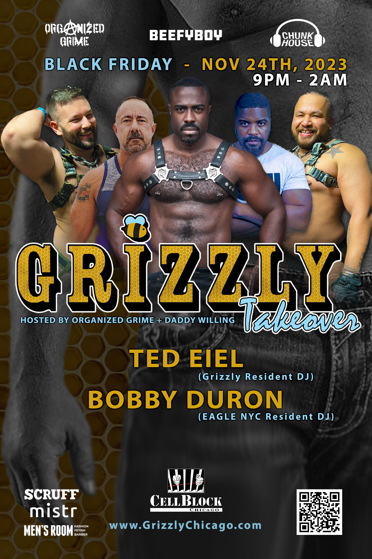 GRIZZLY™ - BOBBY DURON (NYC) event flyer for 2023-11-24 at CELL BLOCK