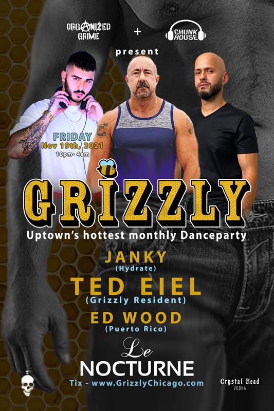 GRIZZLY - JANKY + ED WOOD event flyer for 2021-11-19 at LE NOCTURNE