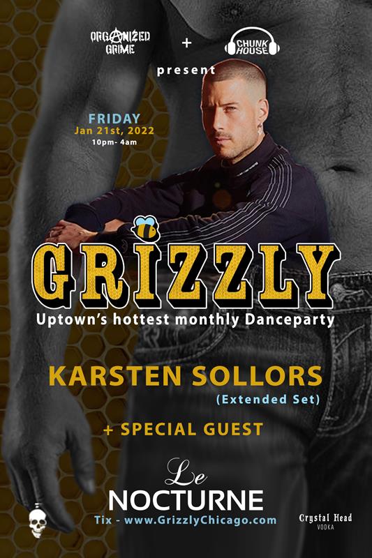 GRIZZLY - KARSTEN SOLLORS event flyer for 2022-01-21 at LE NOCTURNE
