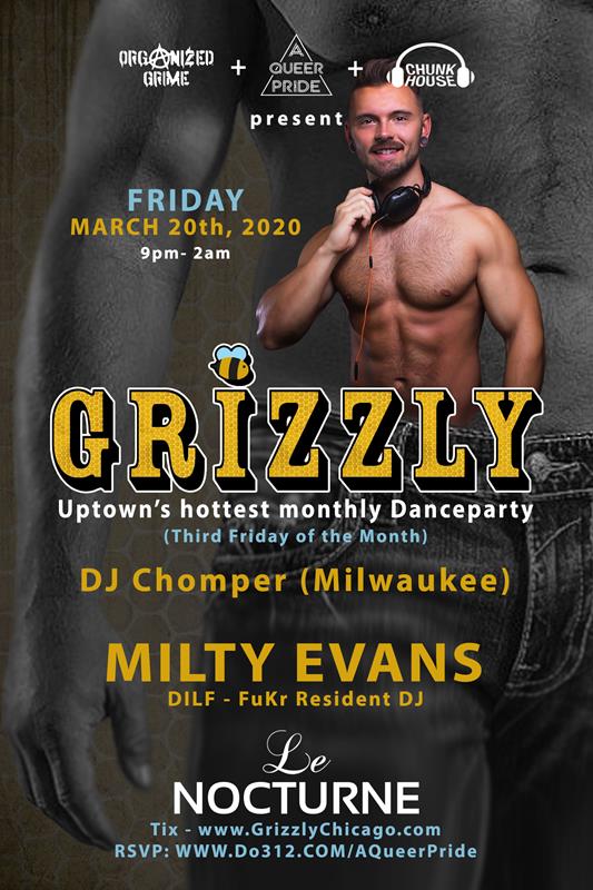 GRIZZLY - MARCH event flyer for 2020-03-20 at LE NOCTURNE