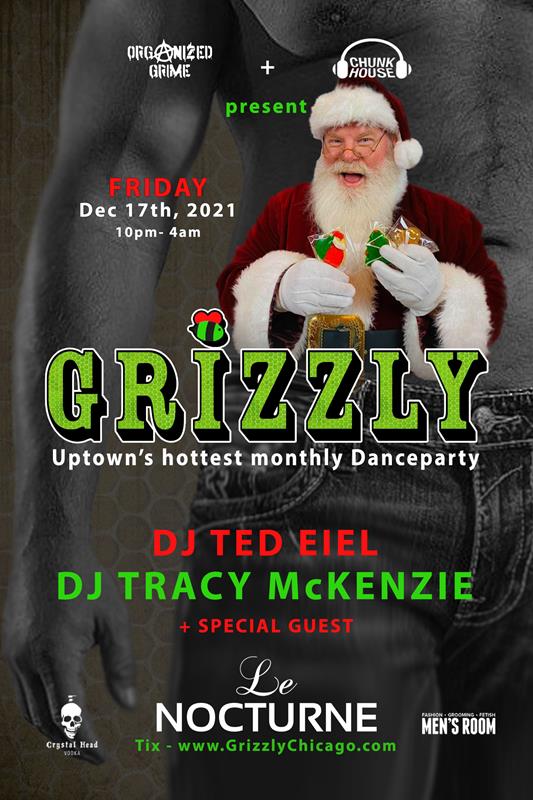 GRIZZLY - w/ Santa Tracy event flyer for 2021-12-17 at LE NOCTURNE