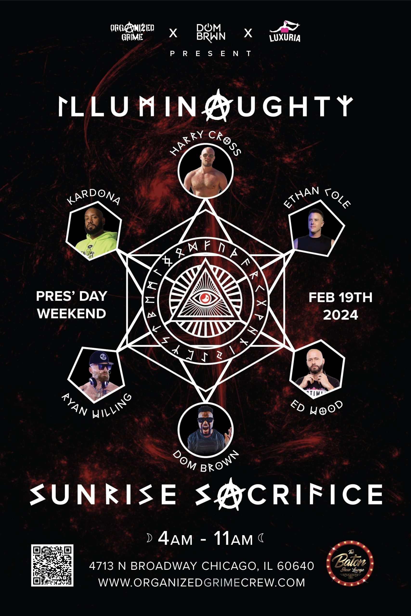 ILLUMINAUGHTY - AFTERS event flyer for 2024-02-19 at THE BATON