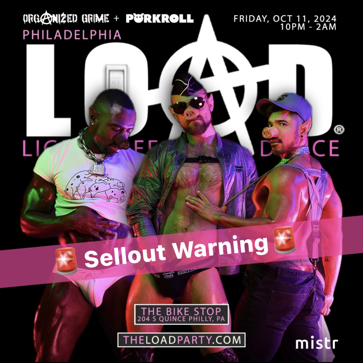 LOAD Philly Debut flyer for October 11, 2024 at The Bike Stop in Philadelphia