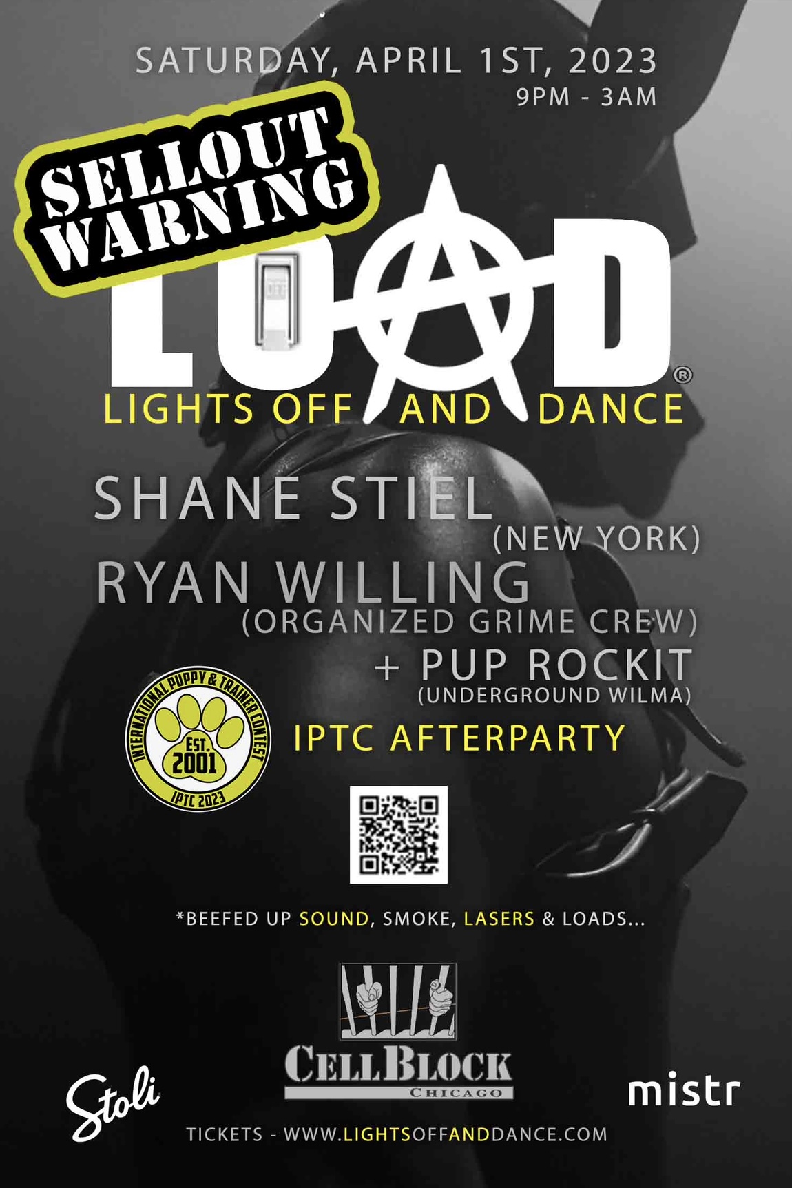 LOAD™ - SHANE STIEL event flyer for 2023-04-01 at CELL BLOCK