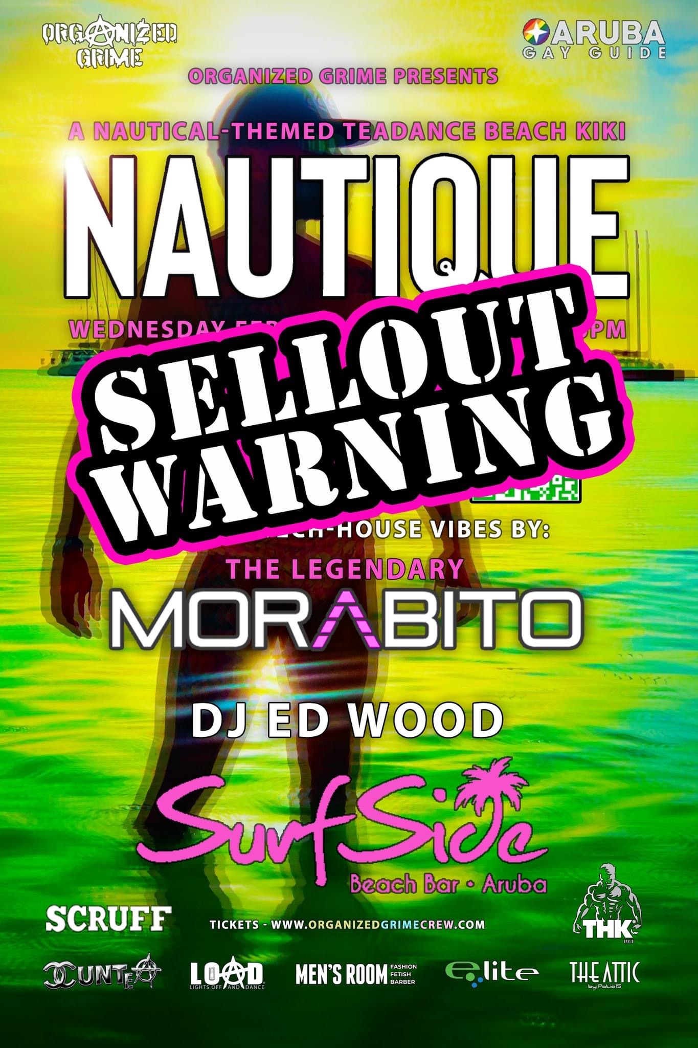 NAUTIQUE - ARUBA - MORABITO event flyer for 2023-02-08 at SURFSIDE BEACH BAR