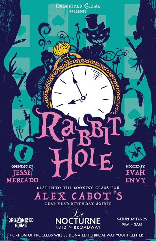 RABBIT HOLE event flyer for 2020-02-29 at Le Nocturne