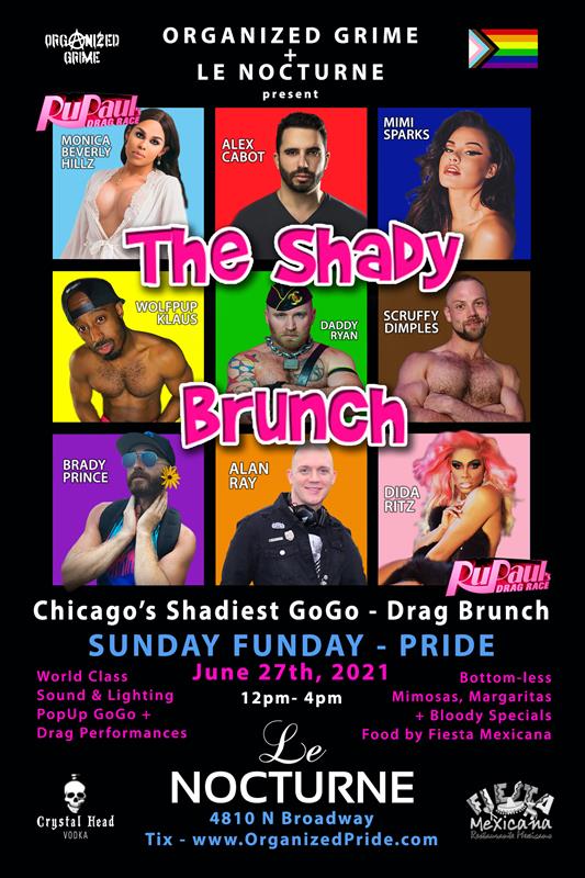 SHADY BRUNCH PRIDE event flyer for 2021-06-27 at LE NOCTURNE