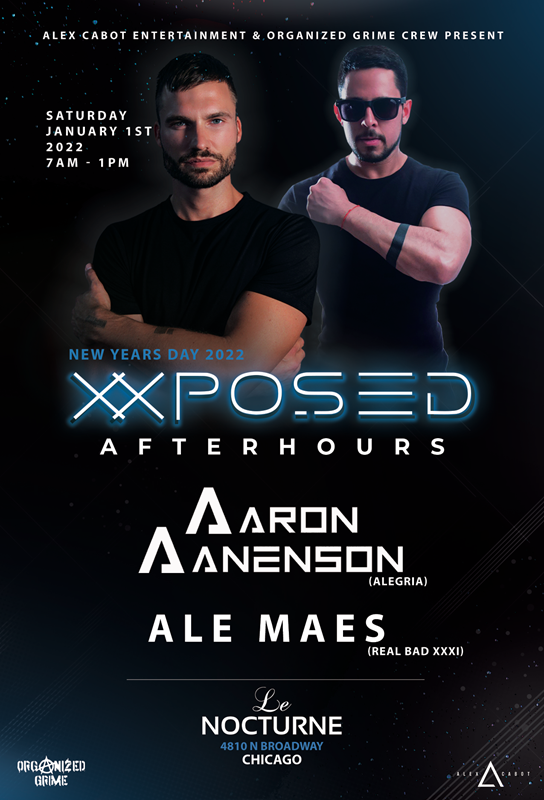 XXPOSED - NEW YEARS DAY event flyer for 2022-01-01 at LE NOCTURNE