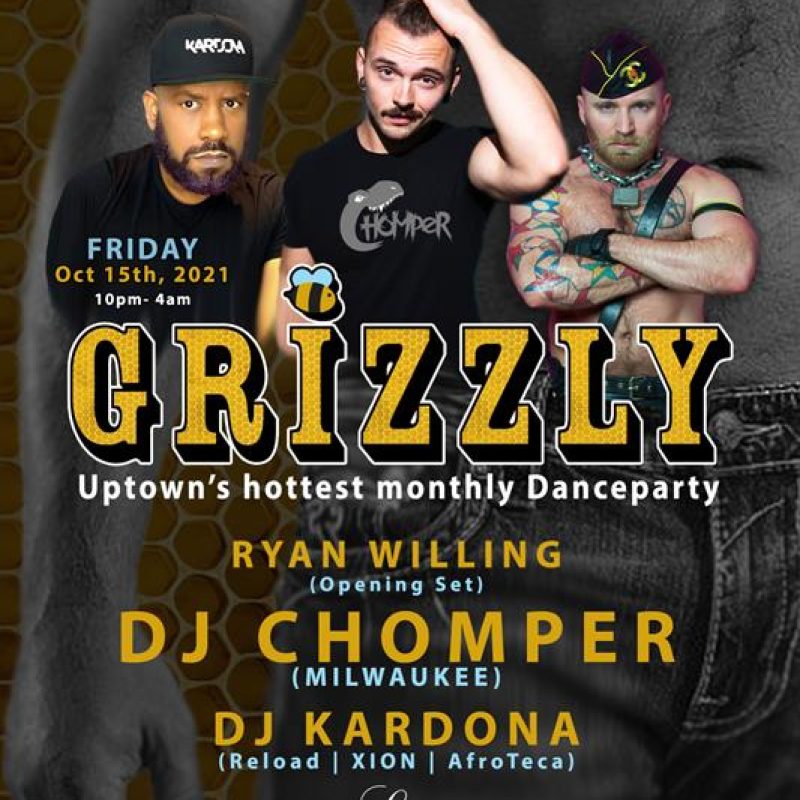 GRIZZLY - CHOMPER + KARDONA event flyer for 2021-10-15 at LE NOCTURNE