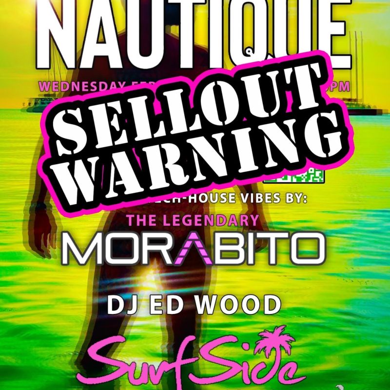 NAUTIQUE - ARUBA - MORABITO event flyer for 2023-02-08 at SURFSIDE BEACH BAR