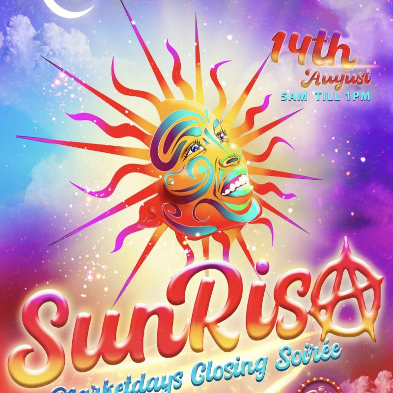 SUNRISA - MKT DAYS CLOSING event flyer for 2023-08-14 at THE BATON